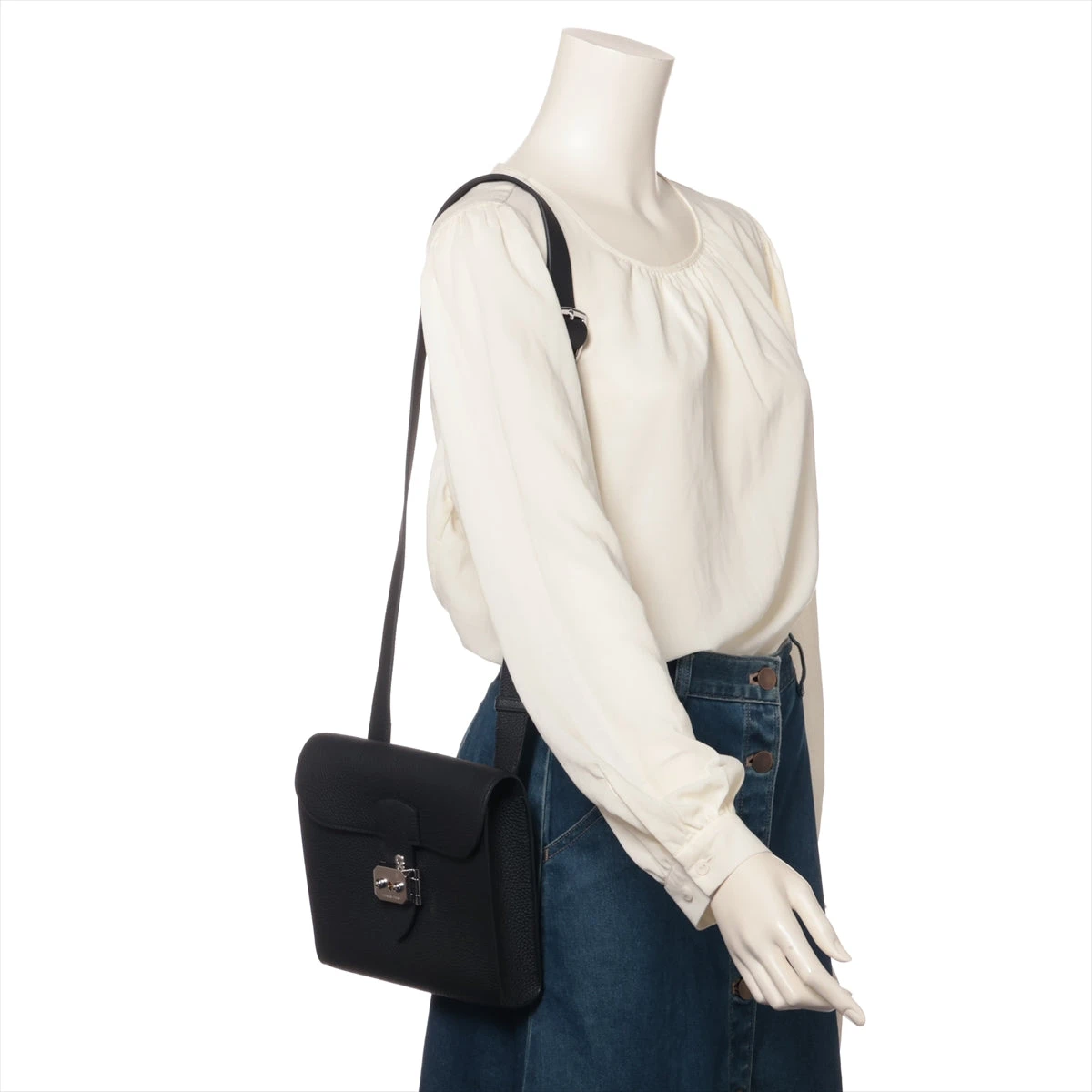 エルメス サックアデペッシュ21 トゴ ブラック シルバー金具 B エルメス サックアデペッシュ21 トゴ ブラック シルバー金具 B