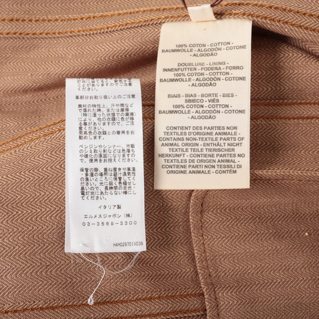 人気 ブランド チェック エルメス コットン デニムジャケット 36 レディース ブラウン バッグ