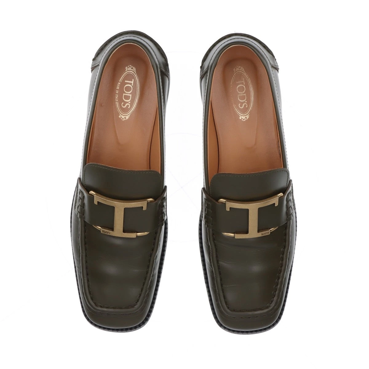 トッズ Tタイムレス レザー ローファー 37 レディース カーキ A3044162