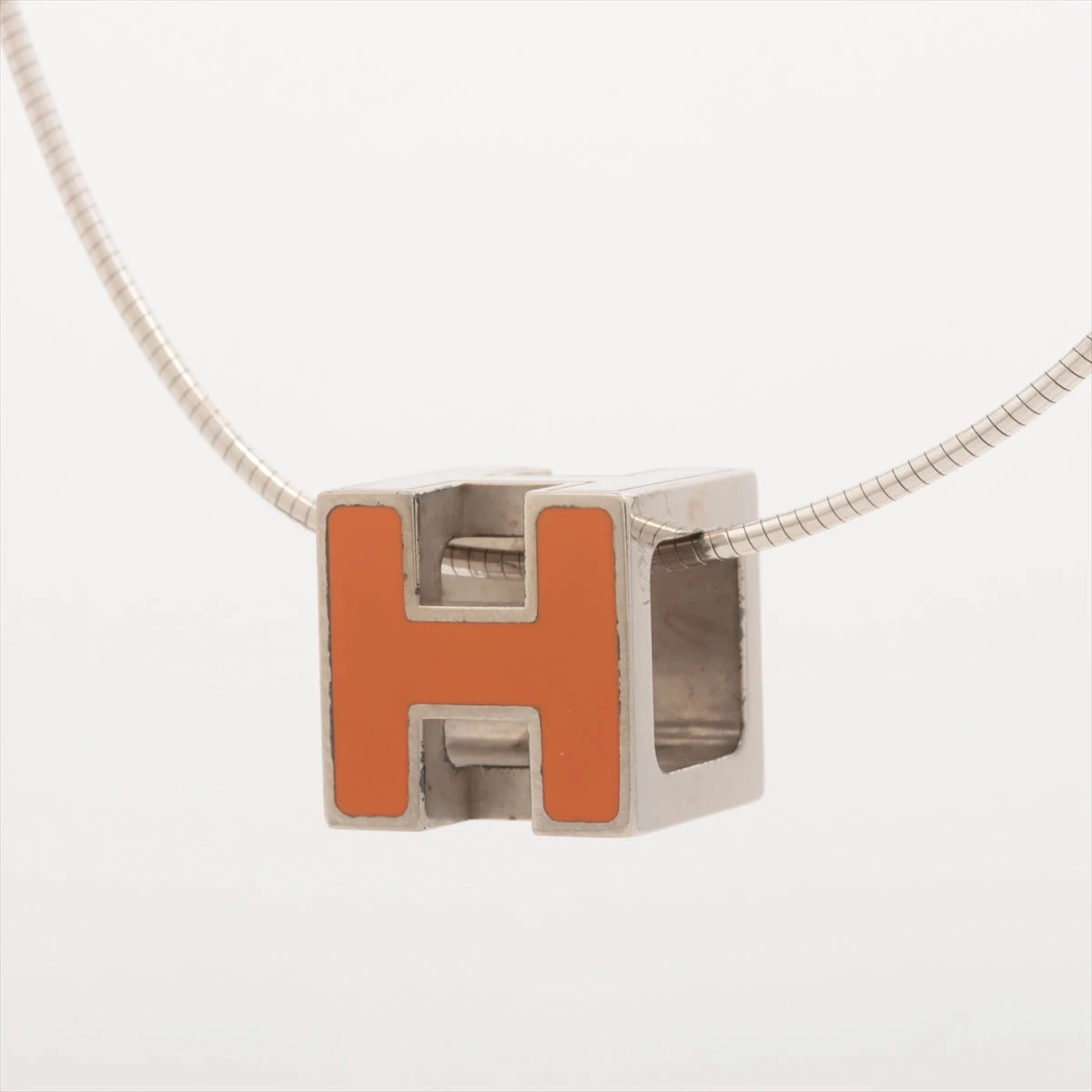 エルメス カージュドアッシュ Hキューブネックレス レッド
