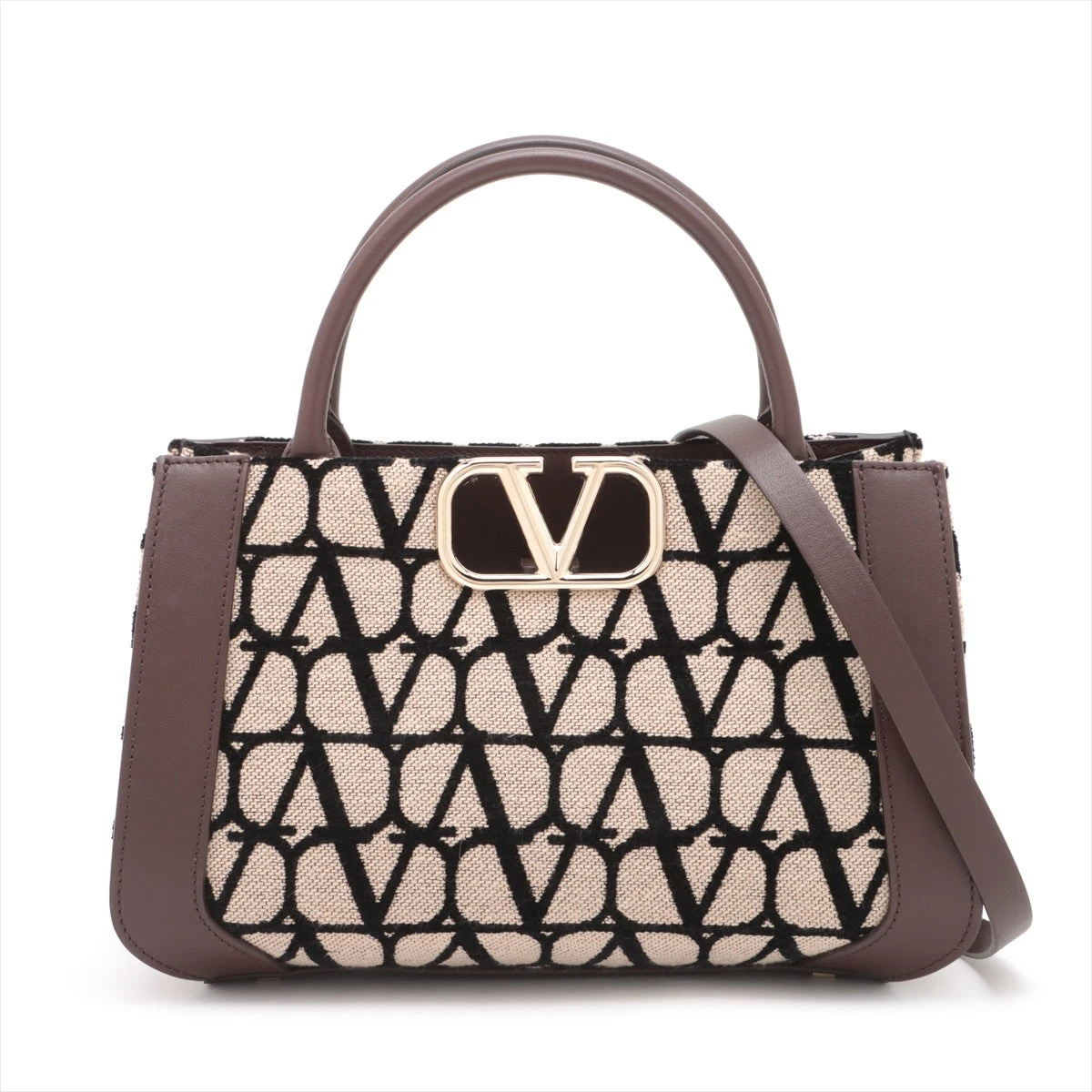 VALENTINO Vロゴ トワル イコノグラフ ハンドバッグ*ミディアム Vロゴ シグネチャー トワル イコノグラフ スモール ハンドバッグ