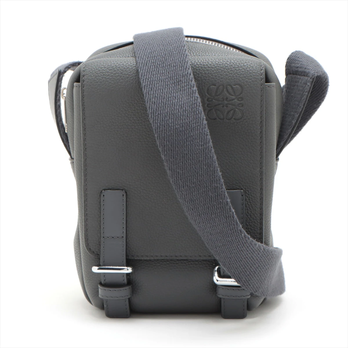 美品☆【LOEWE】ロエベ『ミリタリー クロスボディ XS』　色:グレー ロエベ ミリタリー クロスボディXS レザー ショルダーバッグ グレー