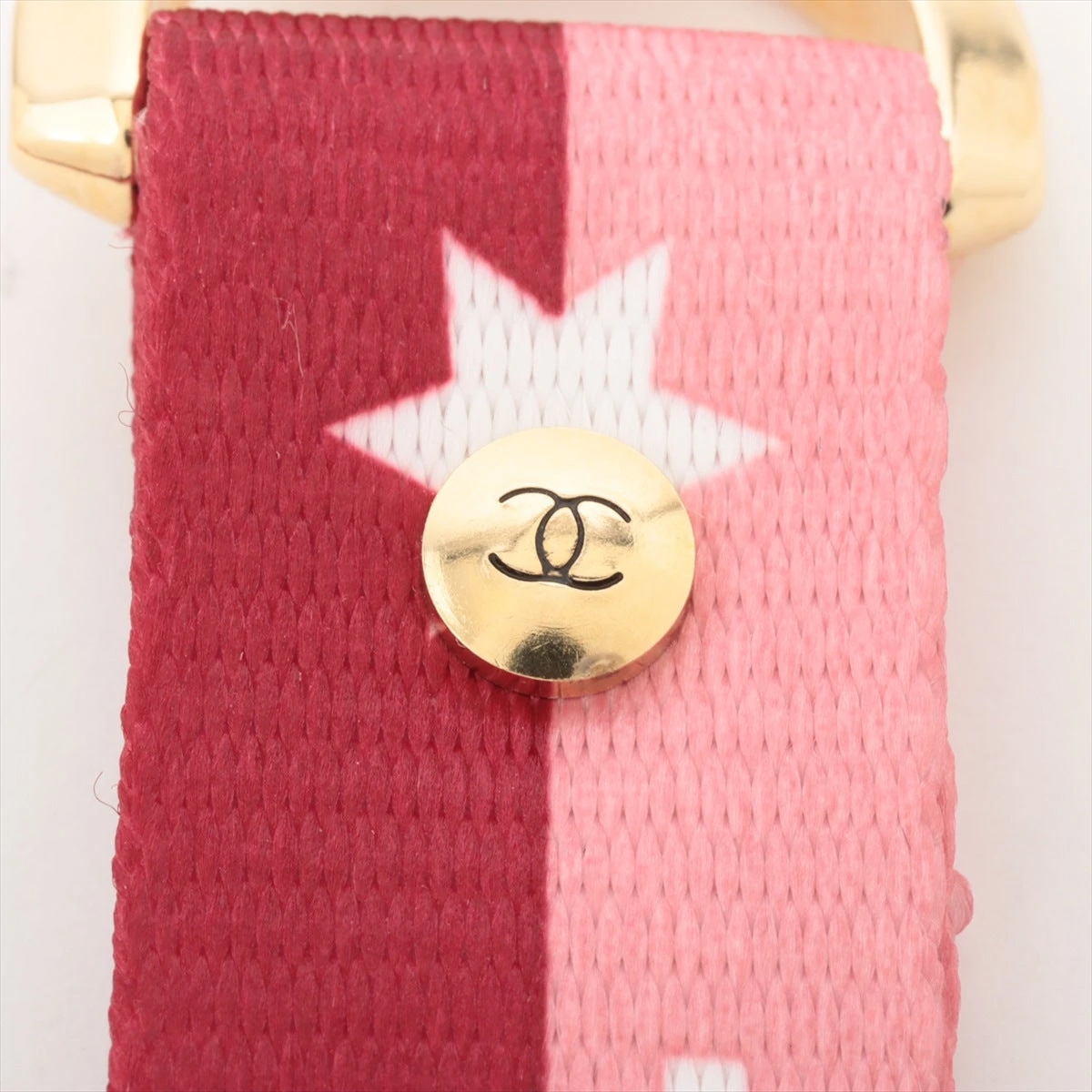 CHANEL シャネル　ロゴ ピンクのみ　ネックストラップ シャネル ココマーク ロゴ ネックストラップ GP×ナイロン ピンク