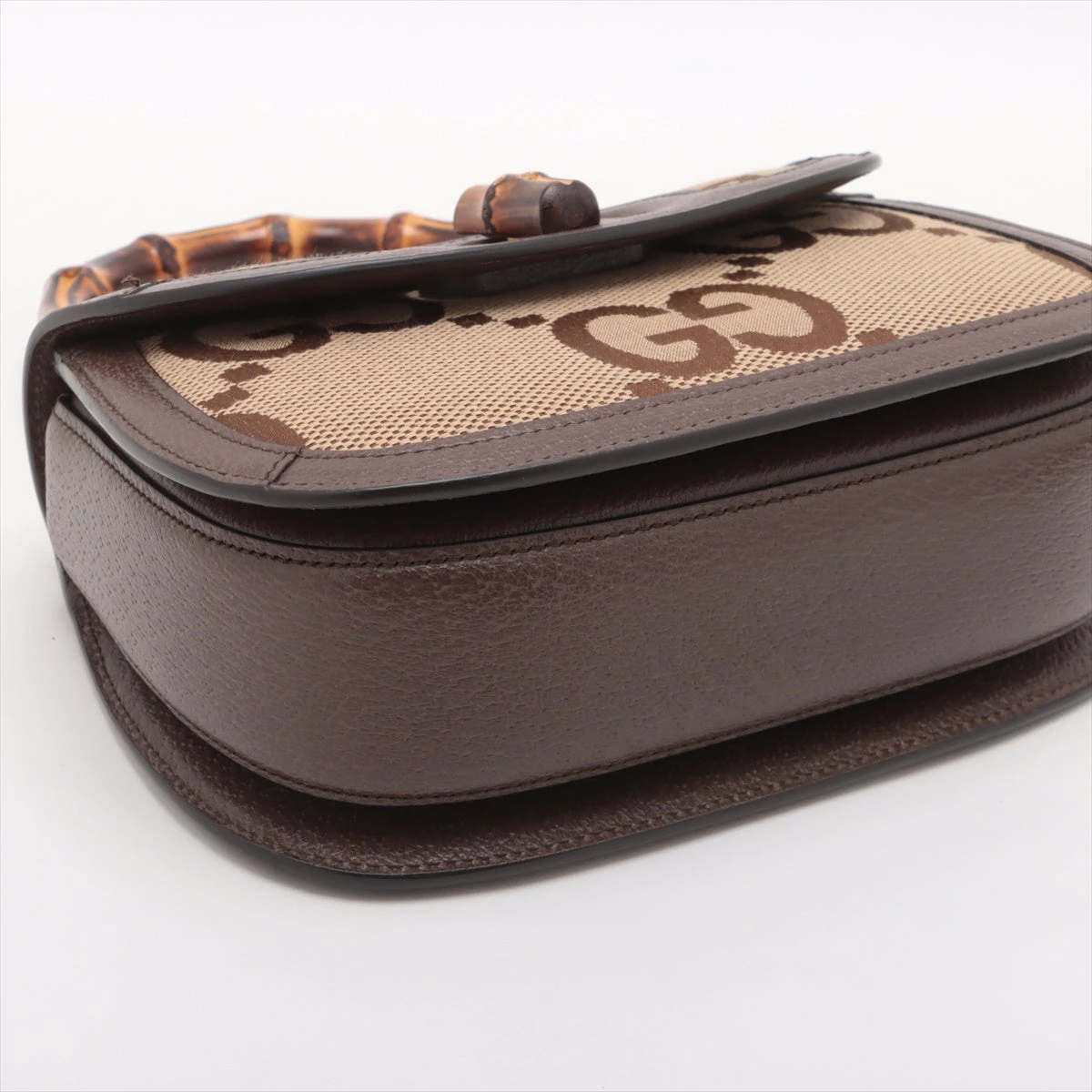 グッチ バンブーハンドル GGスエード ハンドバッグ ブラウン GUCCI - GUCCI オールドグッチ バンブー スエード ハンドバッグ