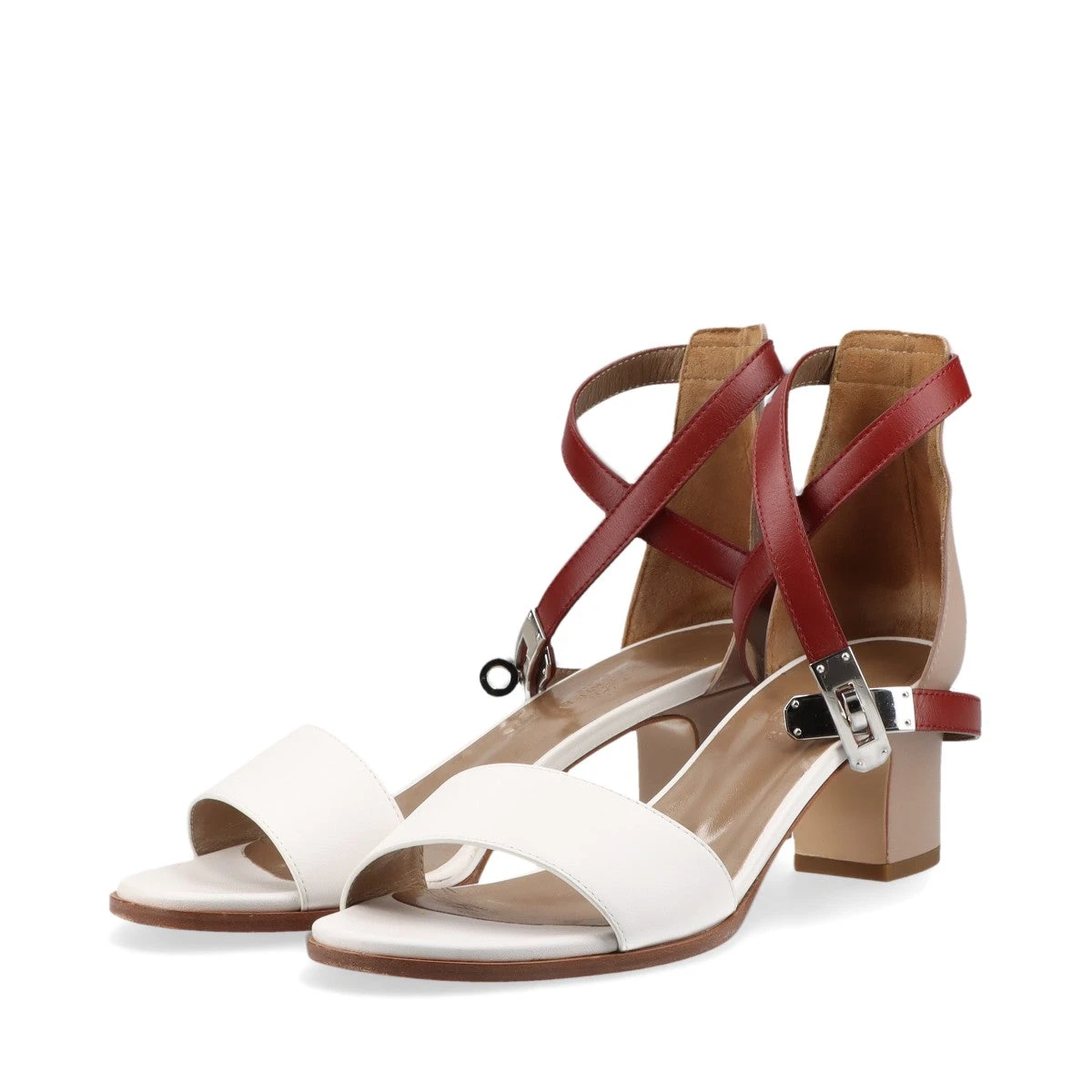 エルメス マネージュ レザー サンダル 37 レディース マルチカラー  