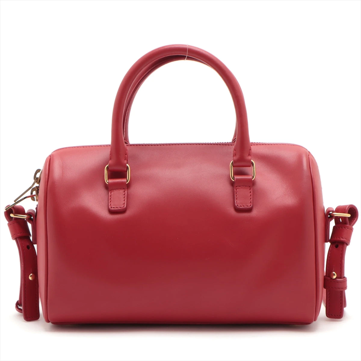 サンローランパリ ベイビーダッフル レザー 2WAYハンドバッグ レッド