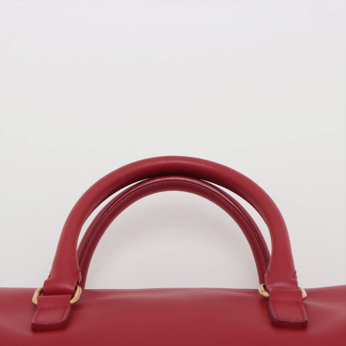 サンローランパリ ベイビーダッフル レザー 2WAYハンドバッグ レッド 