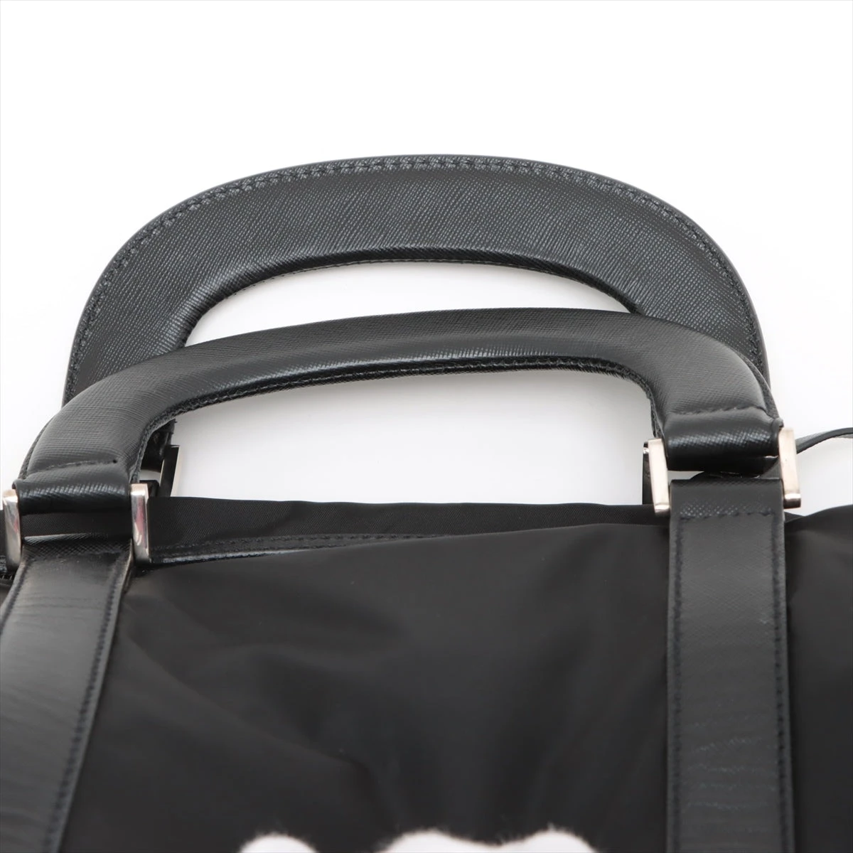 【美品】プラダ 2way ボストンバッグ ショルダーバッグ テスートナイロン 黒 PRADA プラダ （PRADA） ナイロン テスート×サフィアーノ