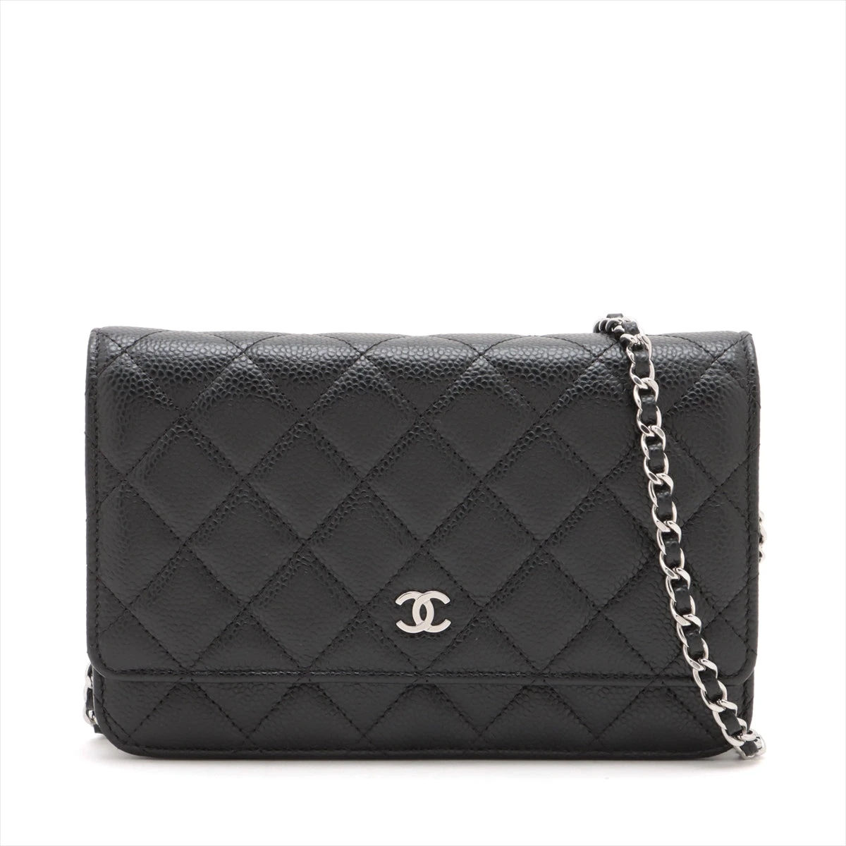 CHANEL シャネル キャビアスキン マトラッセ 長財布 シルバー金具 黒 極美品 シャネル CHANEL 長財布 マトラッセ キャビアスキン