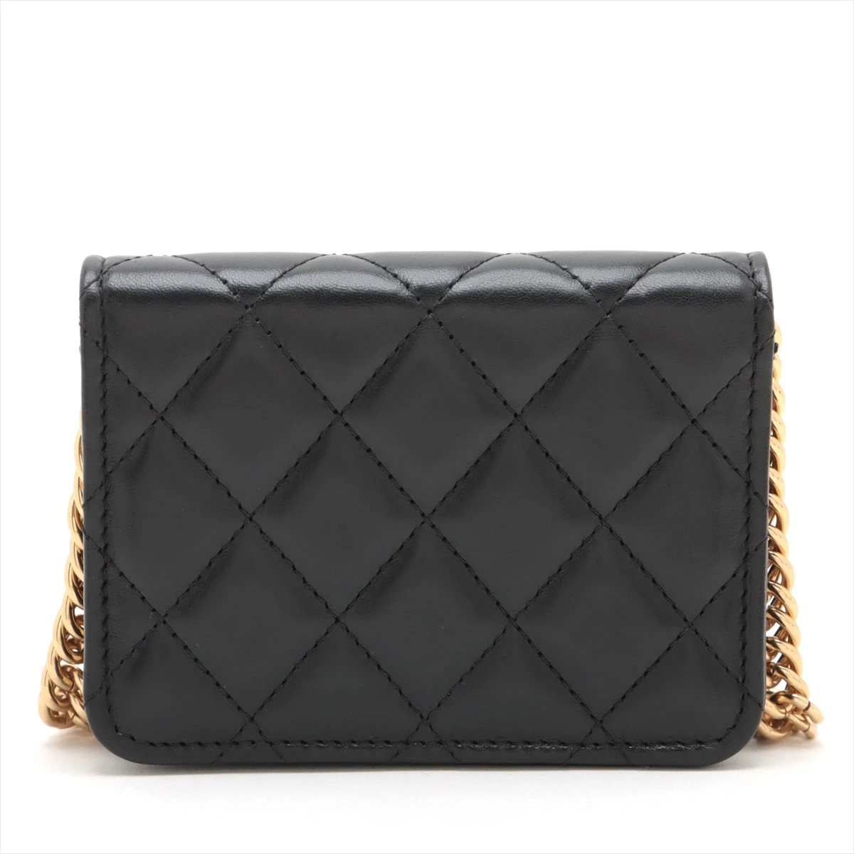 小銭も入る【CHANEL】カードケース・ゴールド金具 Classic card holder - Grained calfskin & gold-tone metal