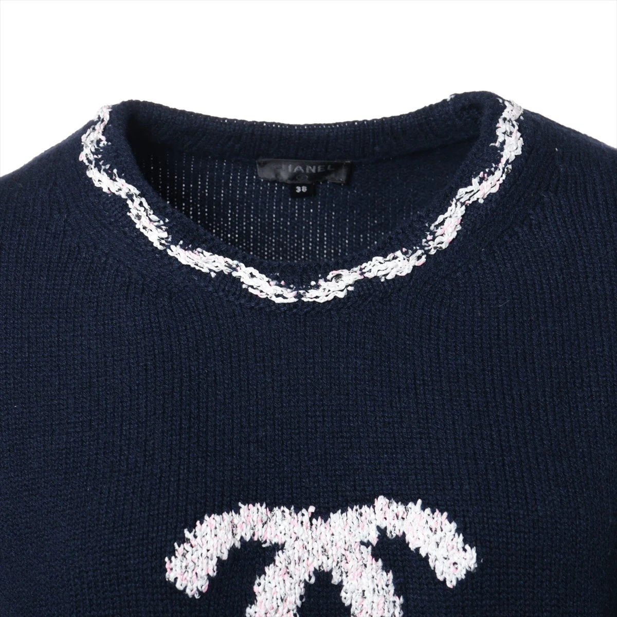 CHANEL シャネル ココマーク カシミヤセーター 38 シャネル ココマーク 23年 ウール×カシミヤ ニット 38