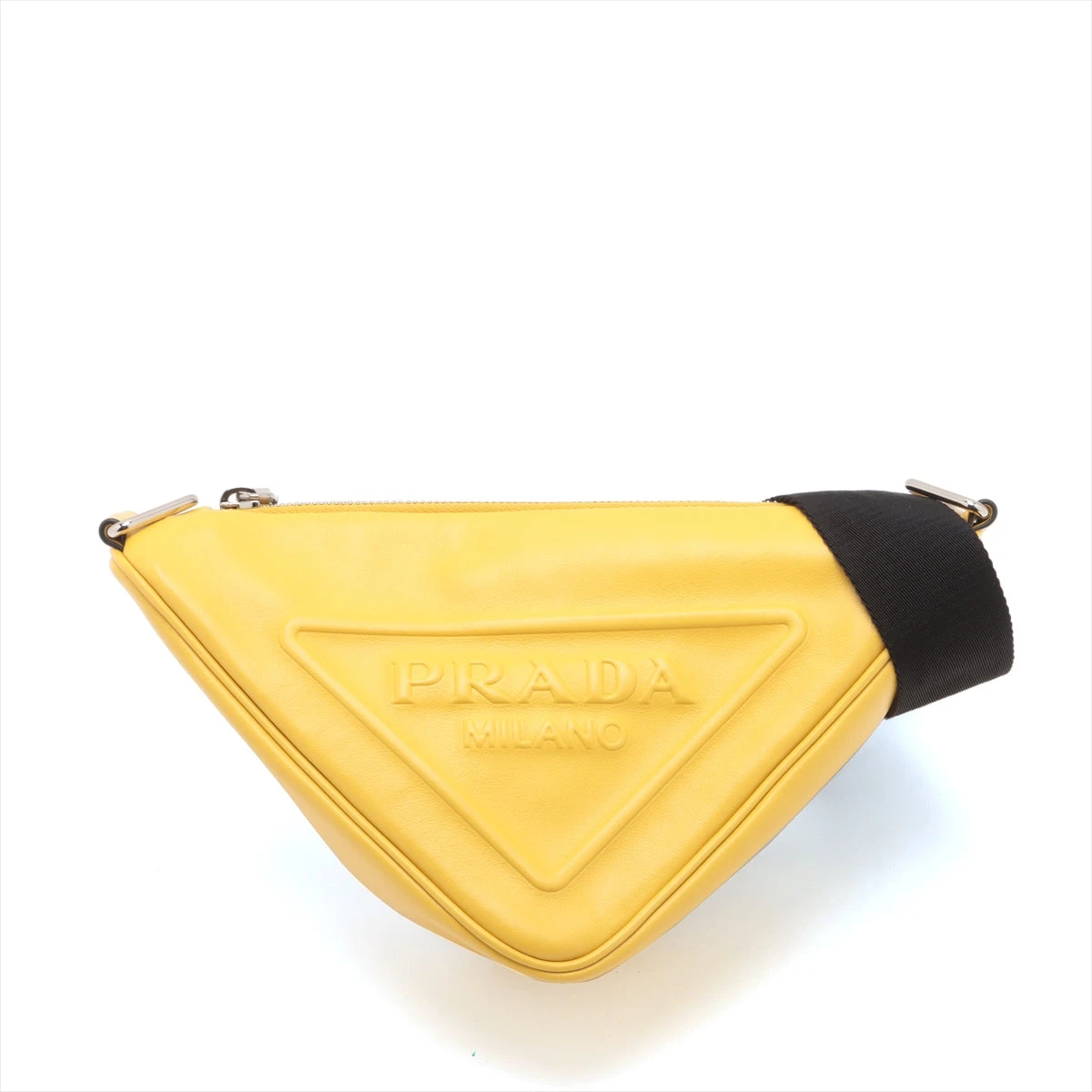 PRADA プラダ トライアングル ショルダー バッグ イエロー PRADA プラダ トライアングル ショルダー バッグ イエロー