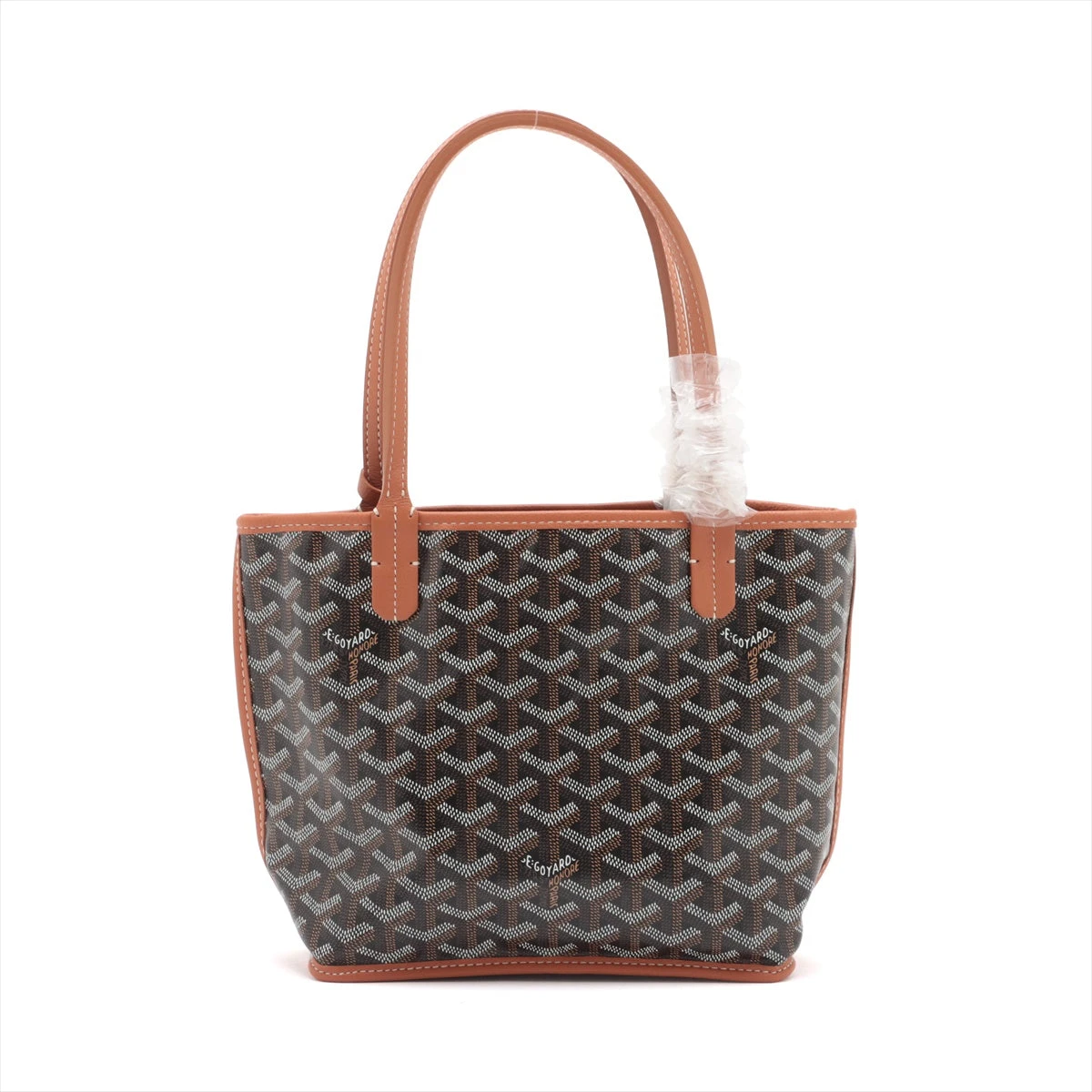 GOYARD【ゴヤール】サンルイ ジュニア ブラック×ブラウン ゴヤール サンルイジュニア PVC×レザー ハンドバッグ ブラック
