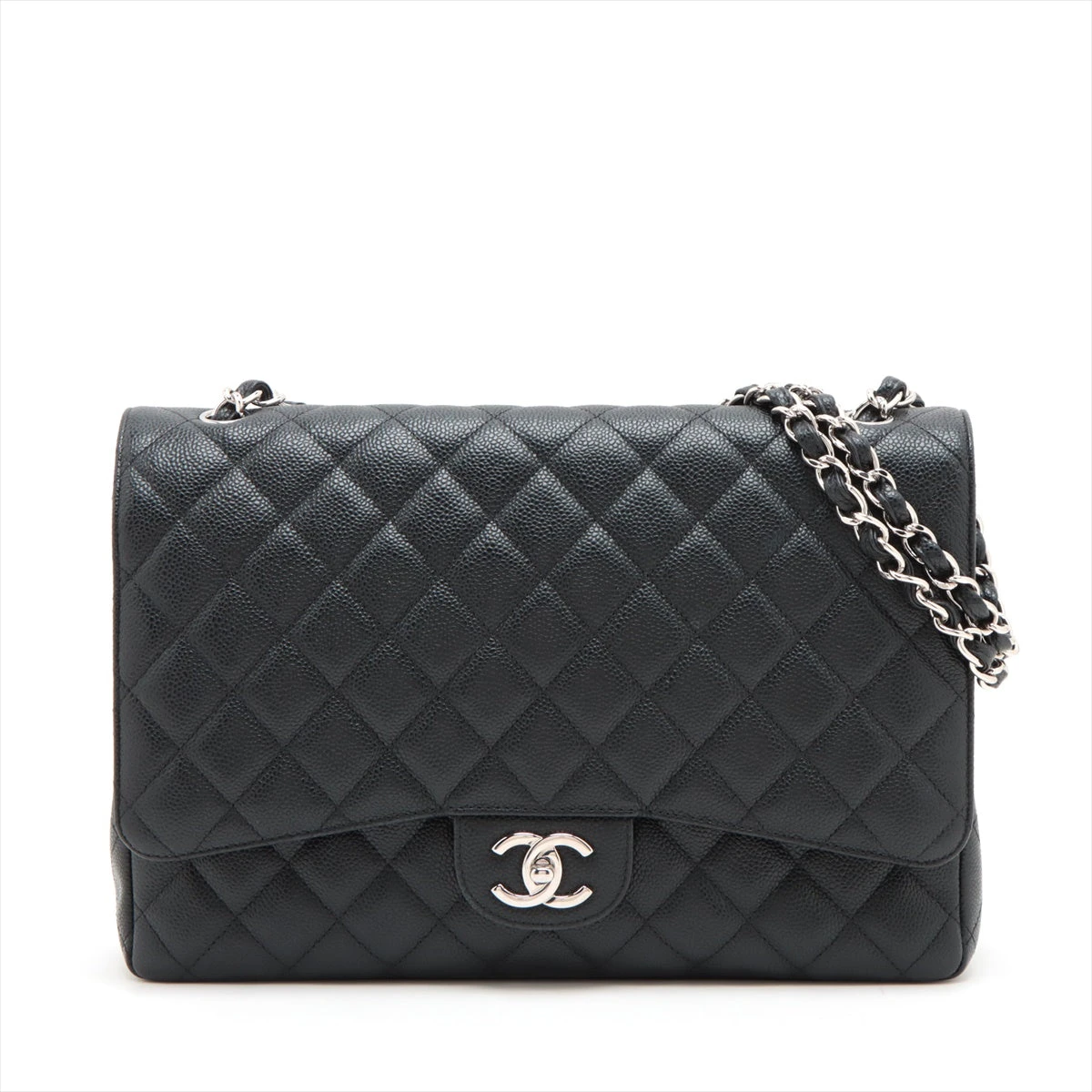 CHANEL シャネル/デカマトラッセ34ダブルフラップチェーンショルダー/キャビアスキン/A58601/155*****/シャネル/Bランク/84【中古】 シャネル デカマトラッセ34 マキシ キャビアスキン ダブルフラップ