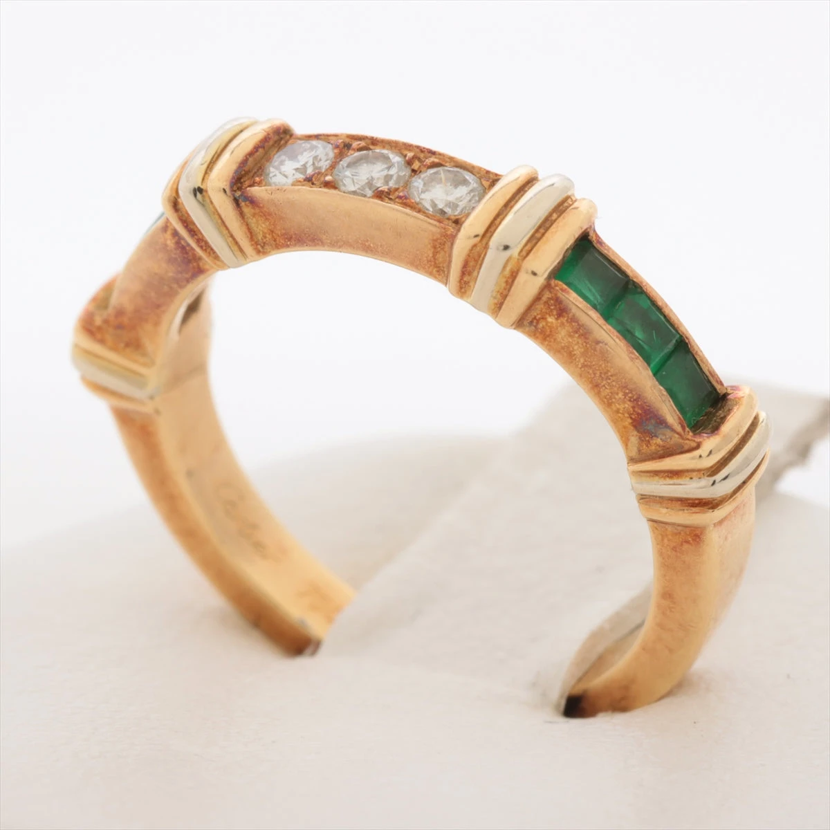 カルティエ コンテッサ エメラルド ダイヤ リング 750(YG×WG) 4.4g 50