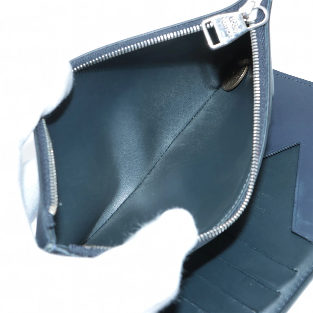 ヴィトン Vライン Eジップロング M61251 ネイビー×ブラック 財布  