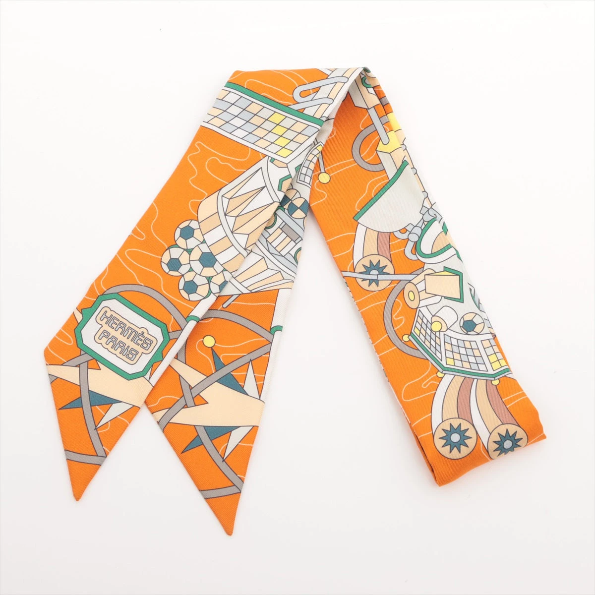 HERMES エルメス オデッセイ SCARF ツイリー スカーフ オレンジ エルメス ツイリー HERMES SCARF ODYSSEY スカーフ シルク