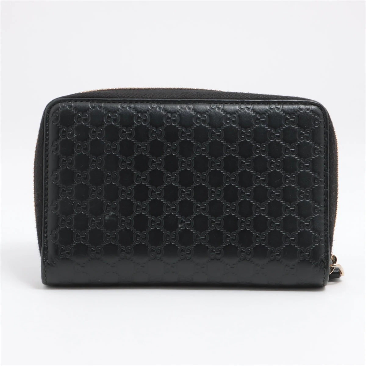 グッチ マイクロ グッチシマ 544473 ロゴ ラウンドジップ ウォレット 美品 GUCCI グッチ 二つ折り財布 ミニ財布 コンパクトウォレット
