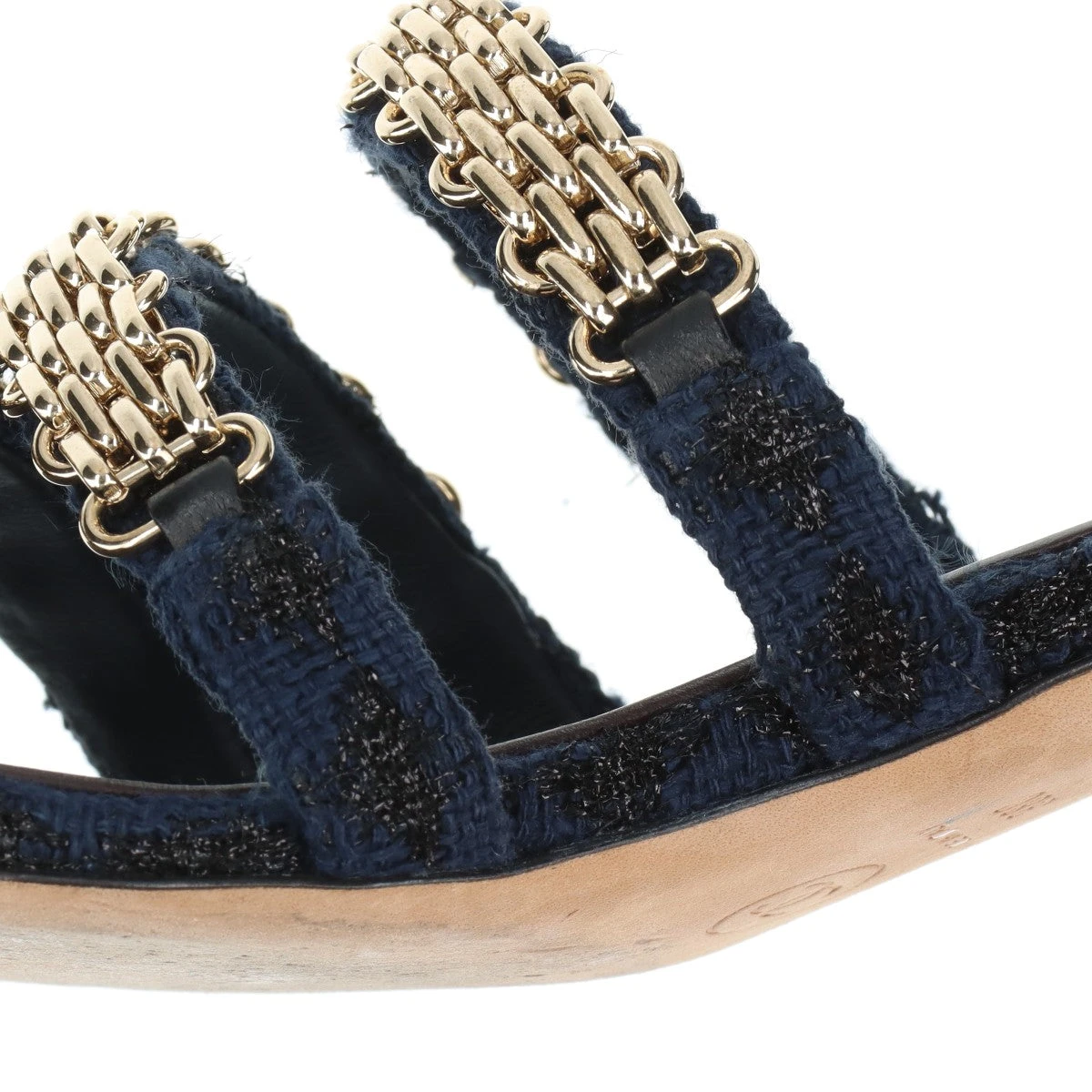 シャネル レザー ファブリック ココマーク パール ブーティ ブラック CHANEL シャネル ブーティ ウィングチップ ココマーク レザー