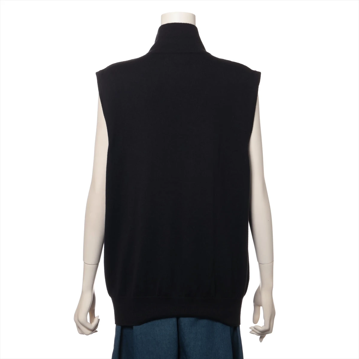 エルメス セリエ コットン×カシミヤ ノースリーブニット XS レディース 