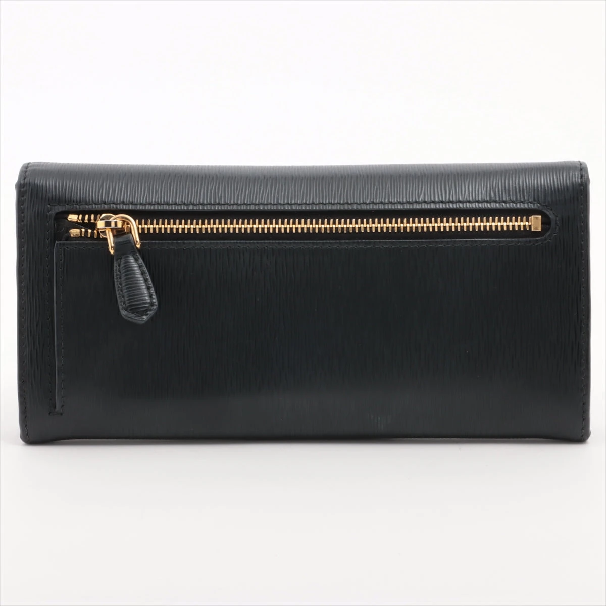 美品】プラダ 長財布 ヴィッテロムーブ レザー ゴールド金具 黒 パス