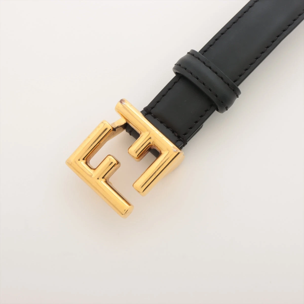 フェンディ FFロゴ ベルト 75/30 GP×革 ブラック A3047896｜中古