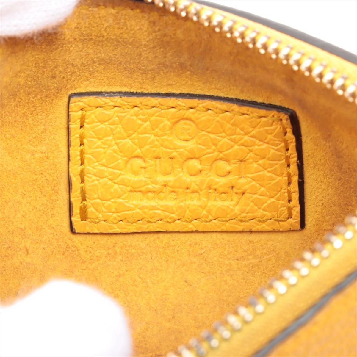 グッチ ロゴ 725550 レザー コインケース イエロー A3054440｜中古 