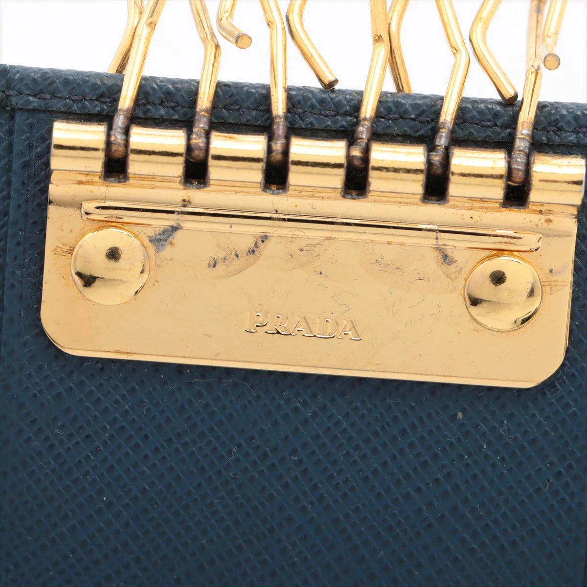 プラダ サフィアーノ レザー キーケース ブルー A3056180｜中古
