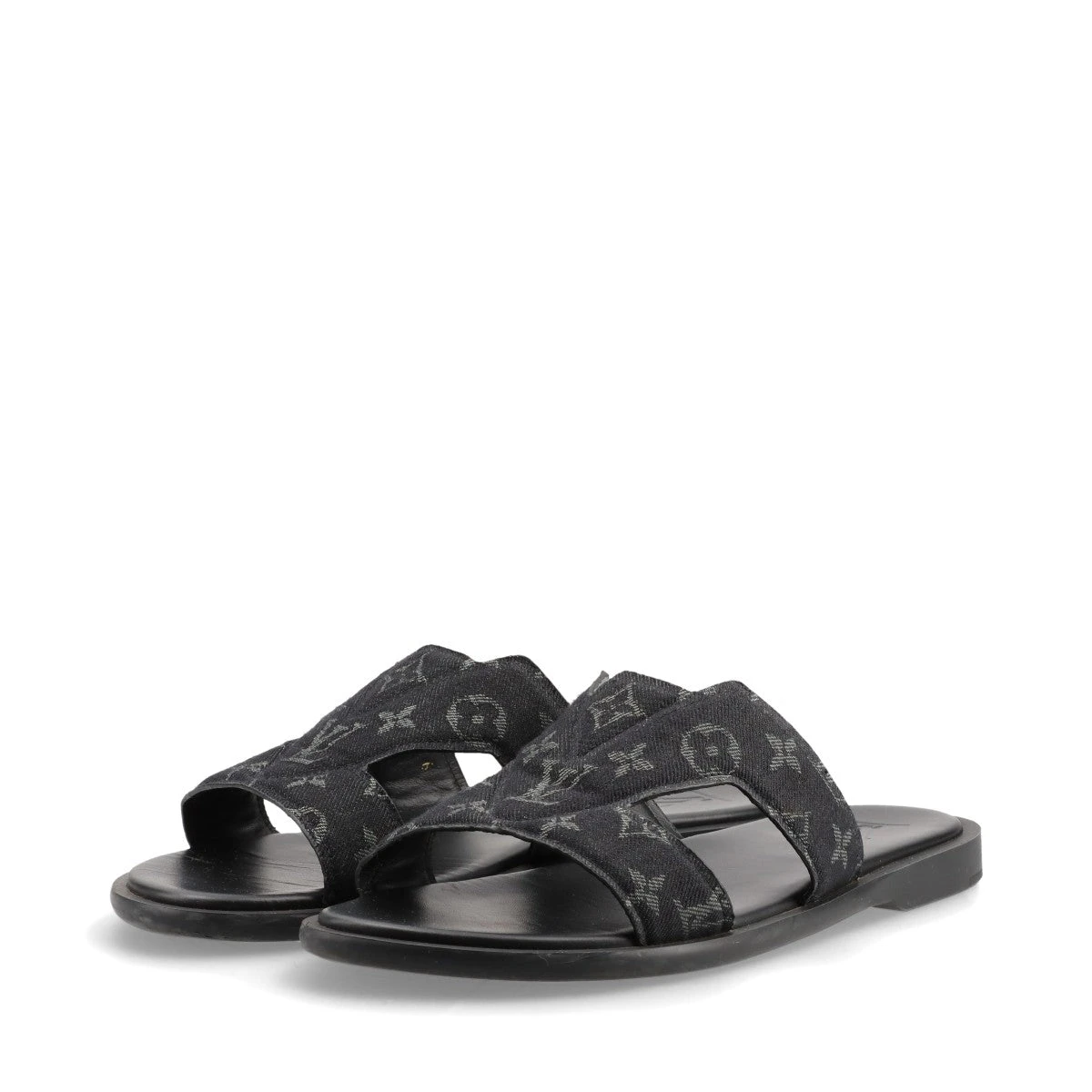 LOUIS VUITTON ⭐️ブラック レザー サンダル22.5〜23㎝ LOUIS VUITTON ⭐️ブラック レザー サンダル22.5〜23㎝