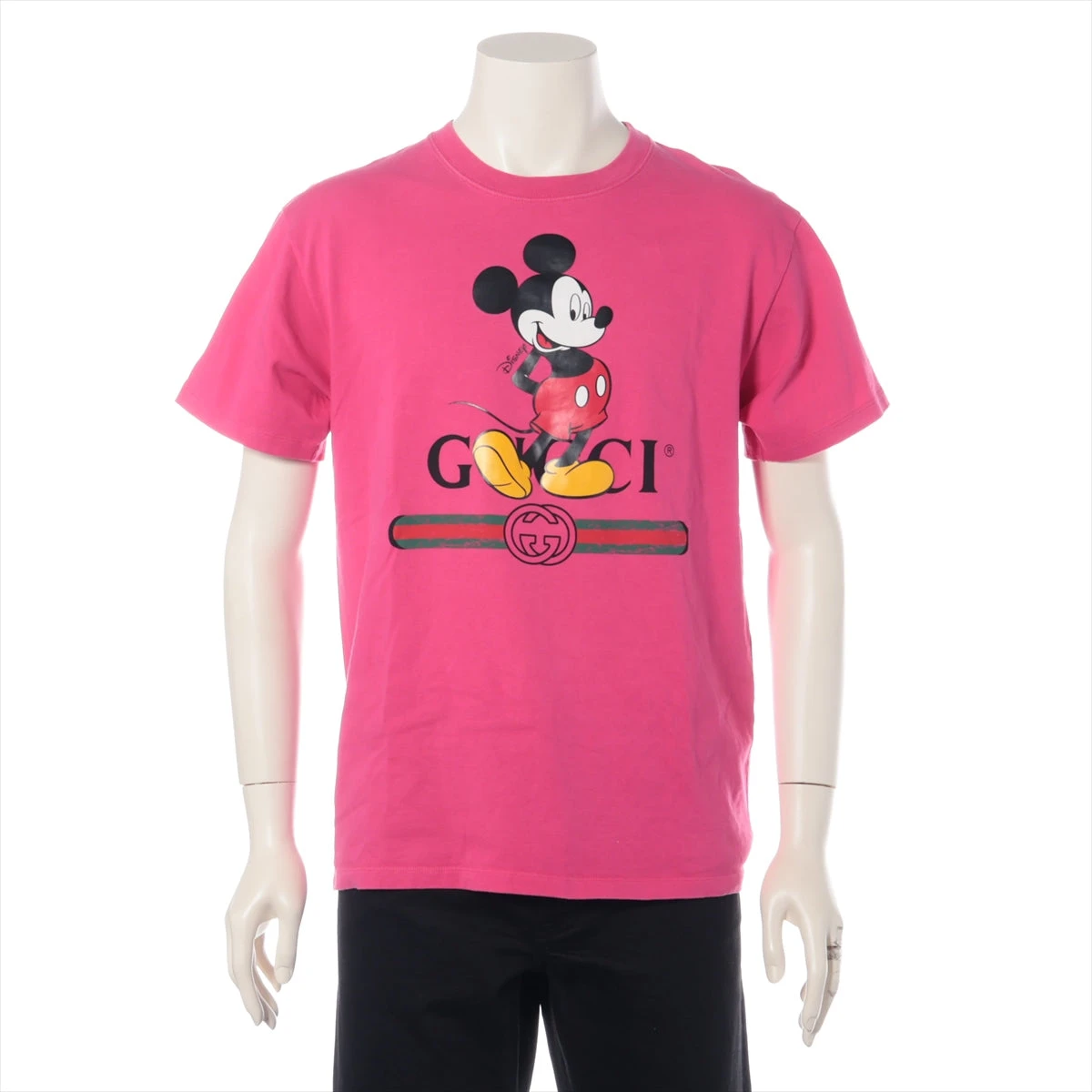 GUCCI × Disney ミッキーマウス Tシャツ ピンク グッチ×ディズニー コットン Tシャツ XS メンズ ピンク 565806
