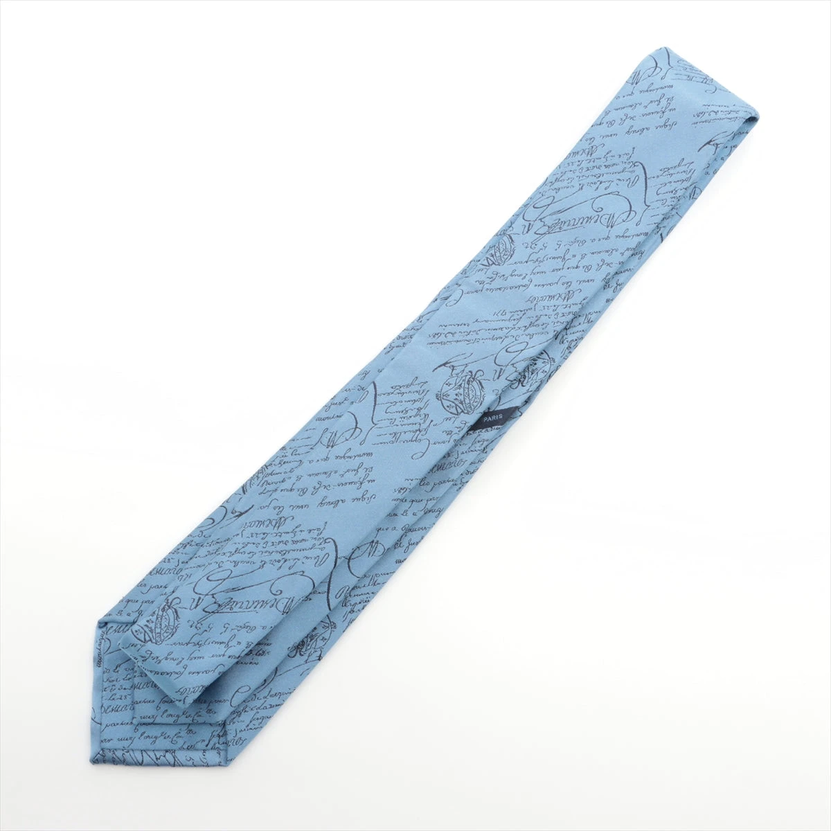 超美品 Berluti オールブラック カリグラフィ ネクタイ SILK ベルルッティ カリグラフィ ネクタイ シルク グレー A2535112