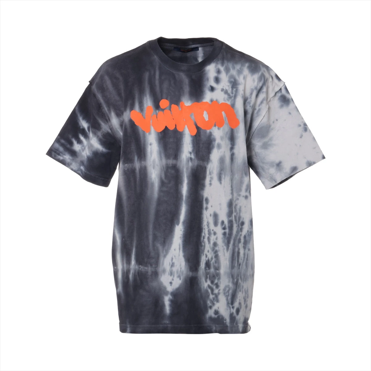 ヴィトン 22AW コットン Tシャツ L メンズ グレー×オレンジ RM222 