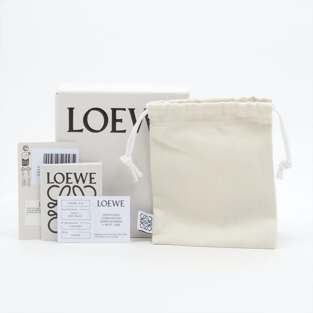 ロエベ クロスブレイデッド キーリング チャーム GP×革 A3063793｜中古