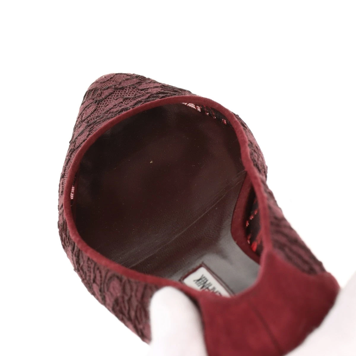 マノロブラニク レース×レザー パンプス 36 1/2 レディース