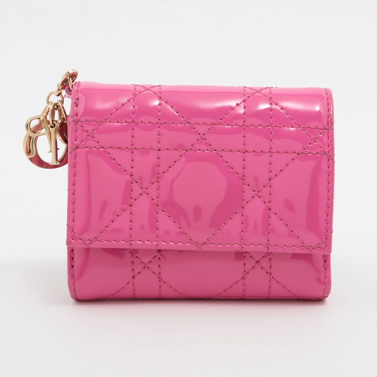 Dior【正規品】レディディオール カナージュ パテントレザーウォレット ディオール レディディオール カナージュ ロータスウォレット