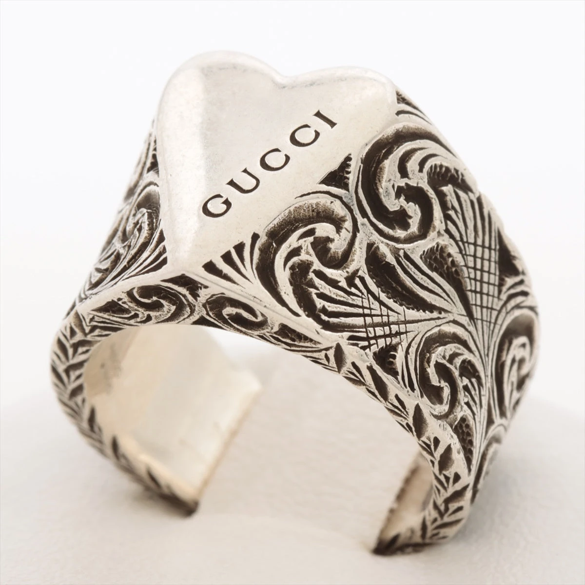 GUCCI ハート型 アラベスクシルバーリング サイズ9