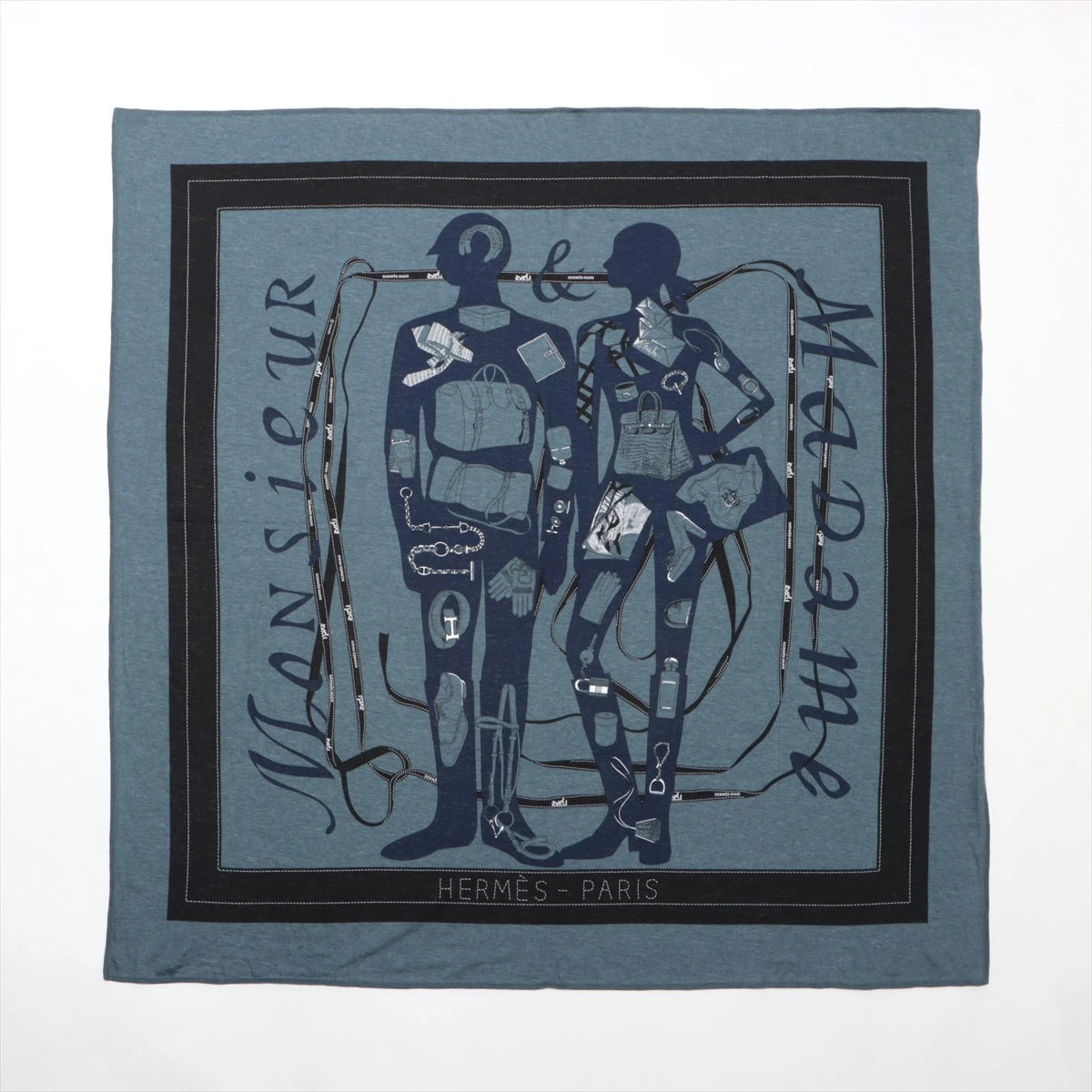 HERMES Monsieur et Madame スカーフ エルメス スカーフ コットン Monsieur et Madame ムッシュー