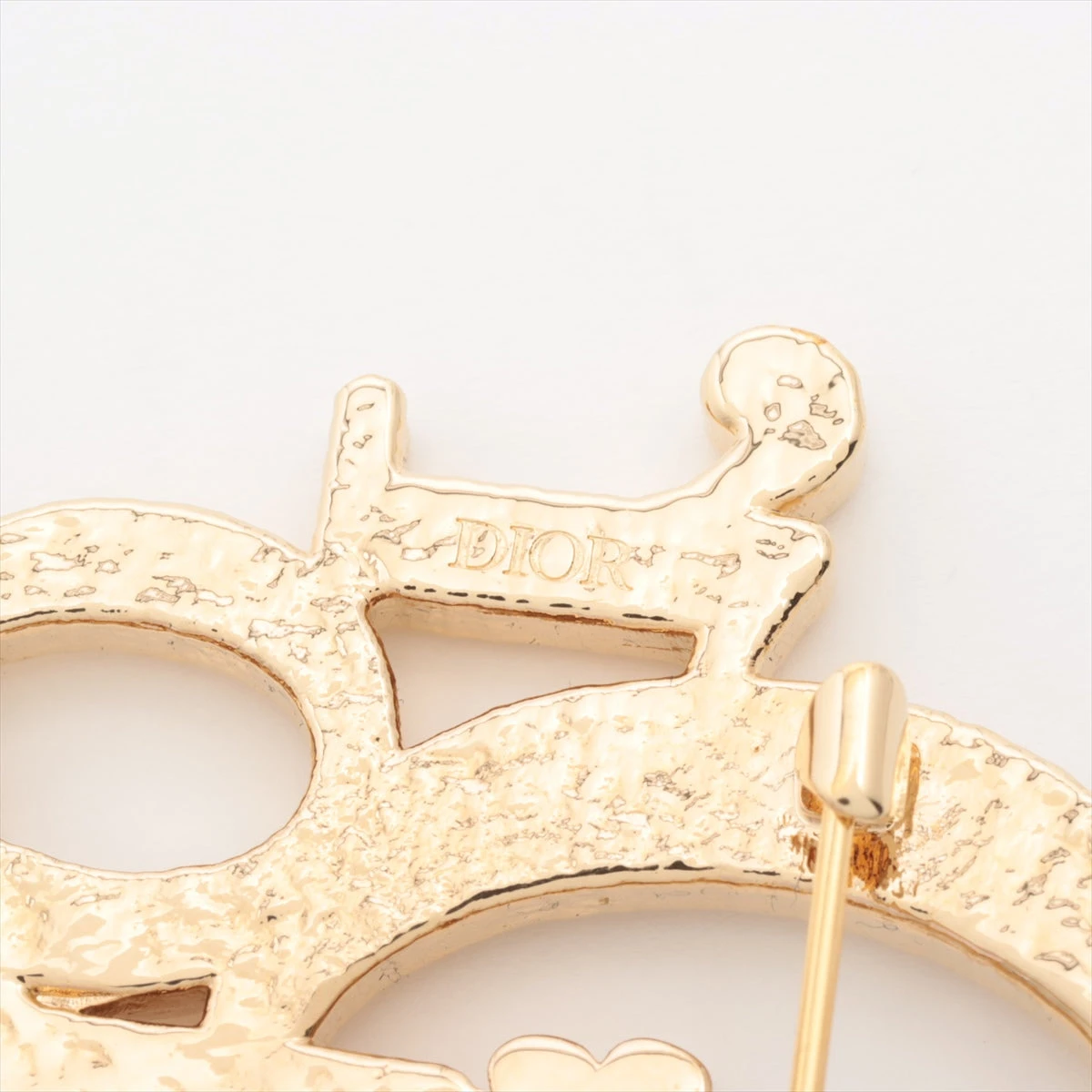 【未使用・正規品】ディオール Dior ロゴ　ラインストーン　ブローチ クリスチャンディオール ロゴ ラインストーン ブローチ