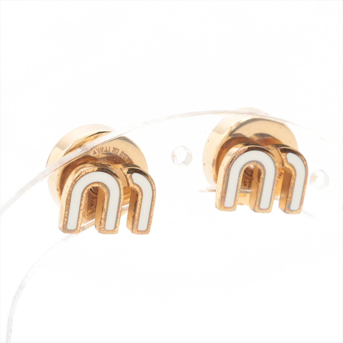 ミュウミュウ ロゴ ピアス(両耳用) GP ゴールド A3066286｜中古