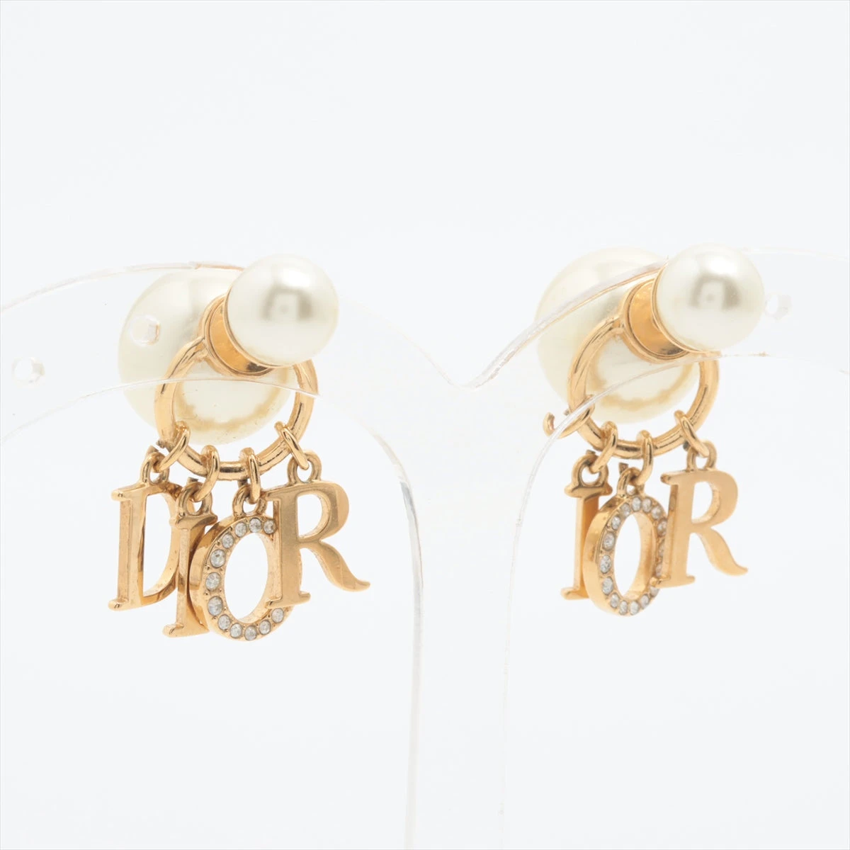 ★ディオール トライバル ピアス 片耳 ハート ラインストーン×フェイクパール Christian Dior ディオール ピアス Dioramour Tribales Earrings