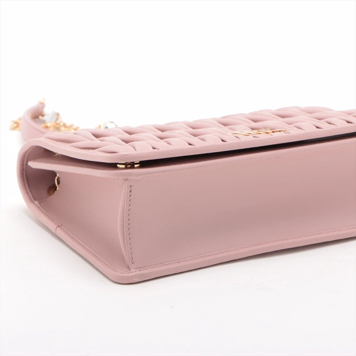 ミュウミュウ マテラッセ レザー チェーンショルダーバッグ ピンク