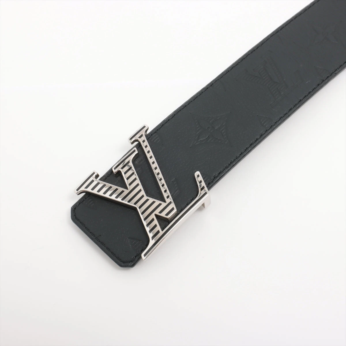 ヴィトン M0717 ベルト 85/34 レザー×メタル ノワール ベルト LV
