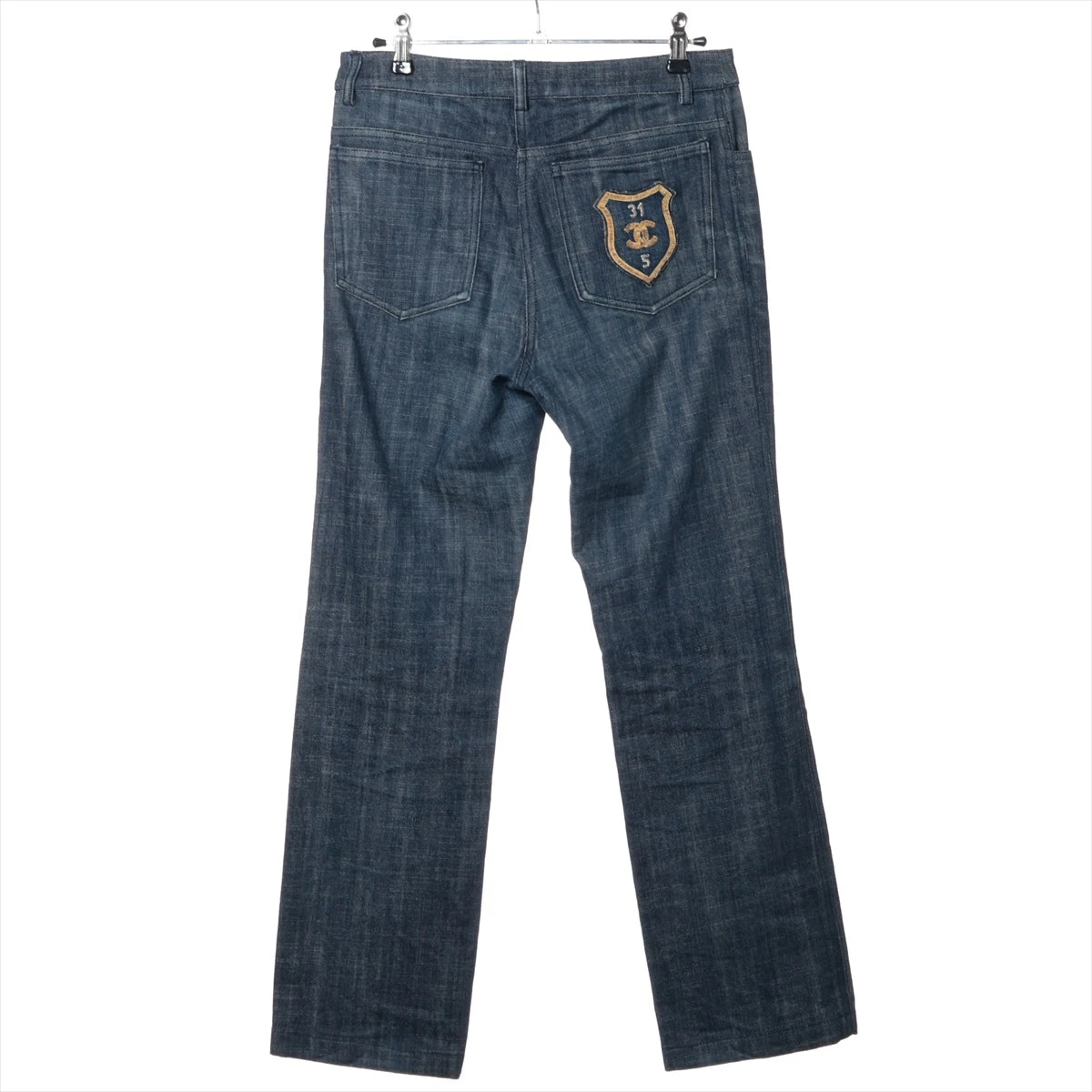 シャネル ココボタン 05C コットン デニムパンツ 38 レディース ブルー