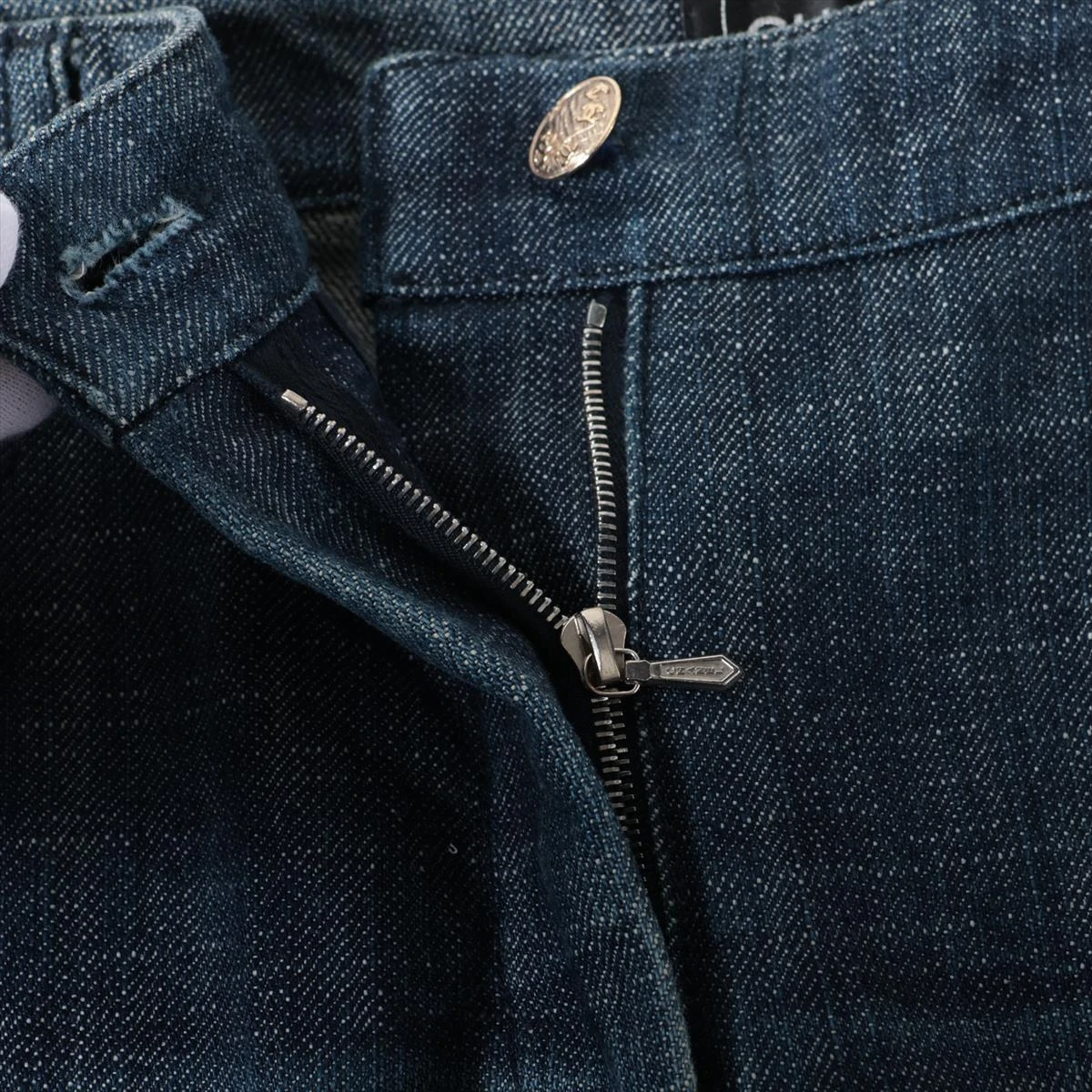 シャネル ココボタン 05C コットン デニムパンツ 38 レディース ブルー