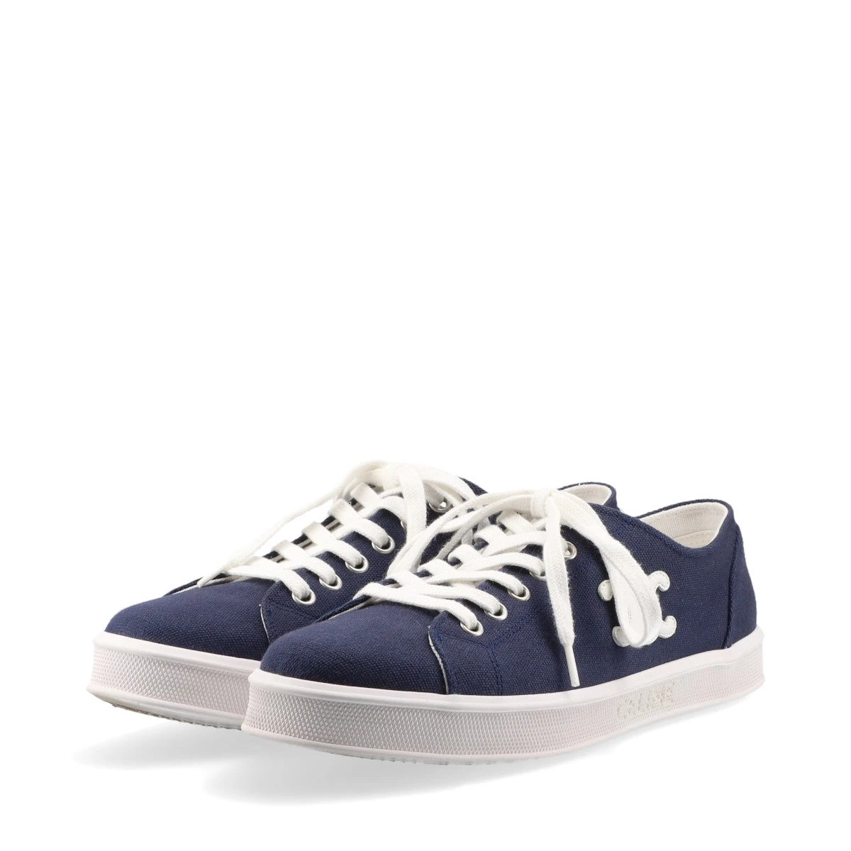 セリーヌ　トリオンフ　厚底　ネイビー キャンバス スニーカー セリーヌ トリオンフ 厚底 ネイビー キャンバス スニーカー ネイビー