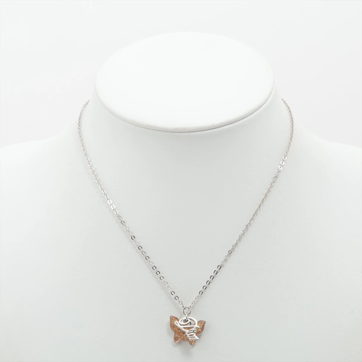 ディオール ロゴ ネックレス GP シルバー バタフライ A3050381