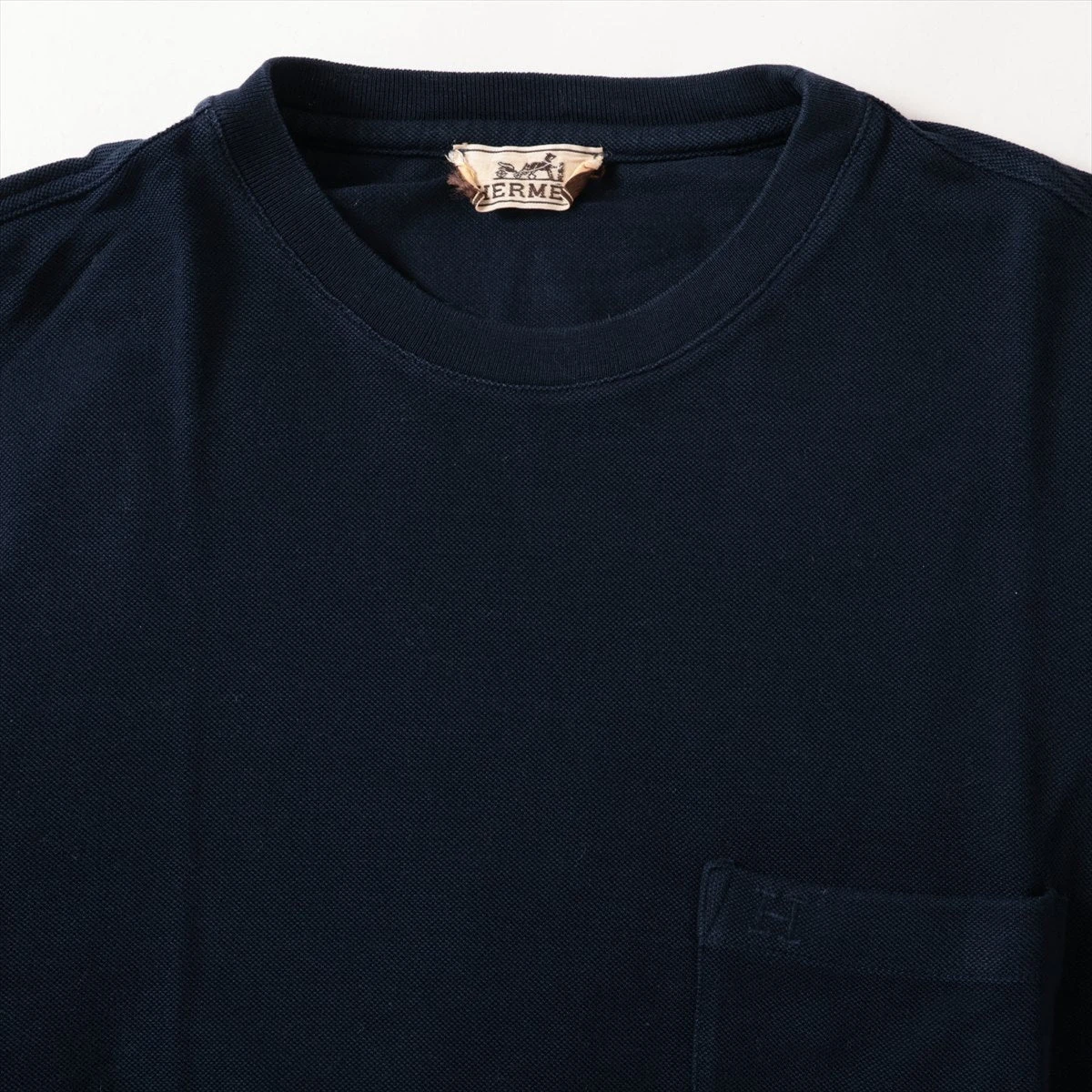 エルメス コットン Tシャツ S メンズ ネイビー H刺繍 A3048696｜中古 