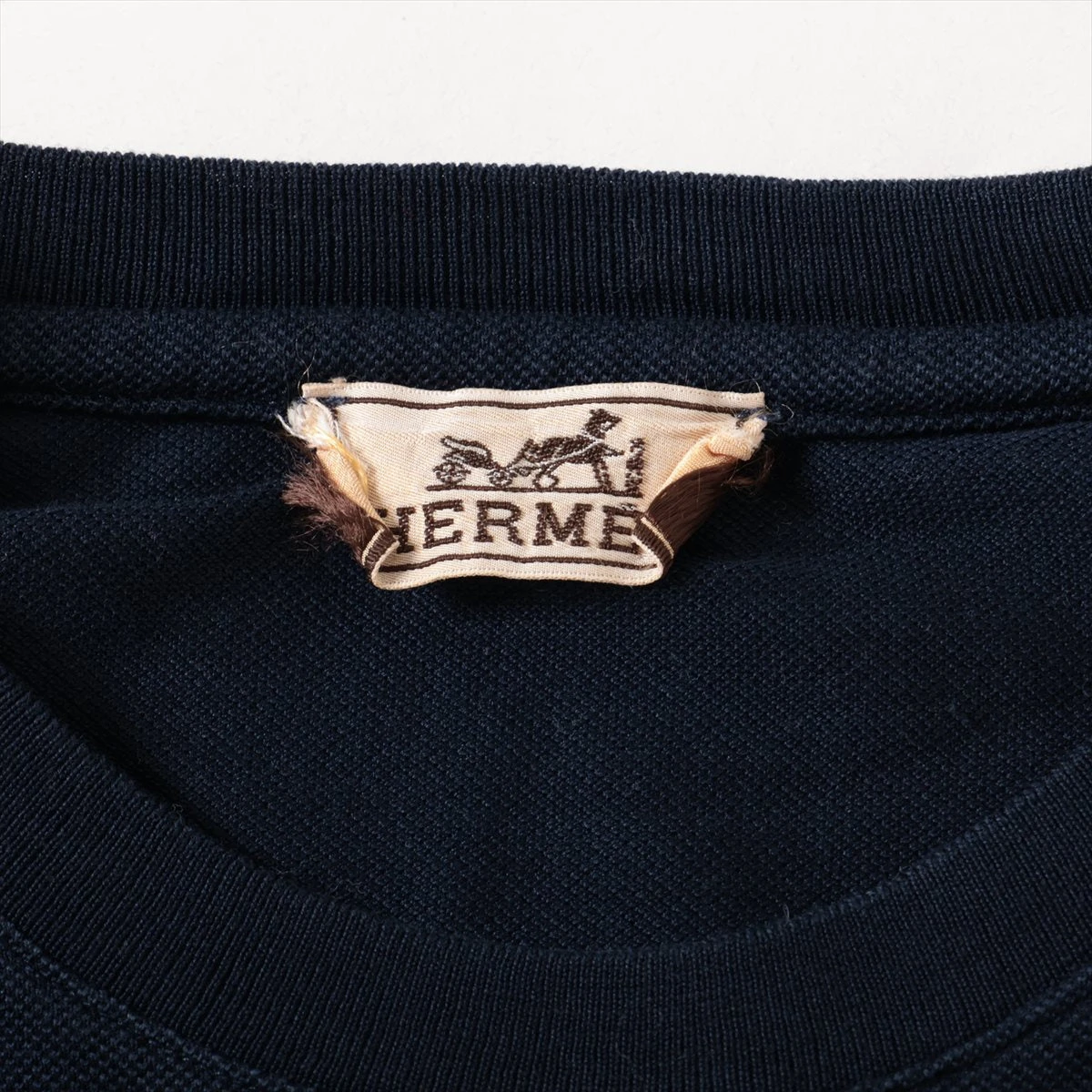 エルメス コットン Tシャツ S メンズ ネイビー H刺繍 A3048696｜中古