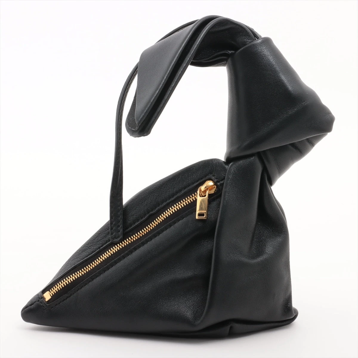 新品未使用　JIL SANDER ブラックレザーポーチ JIL SANDER ジルサンダー ポーチ DUMPLING MINI SPHERE ダンプ