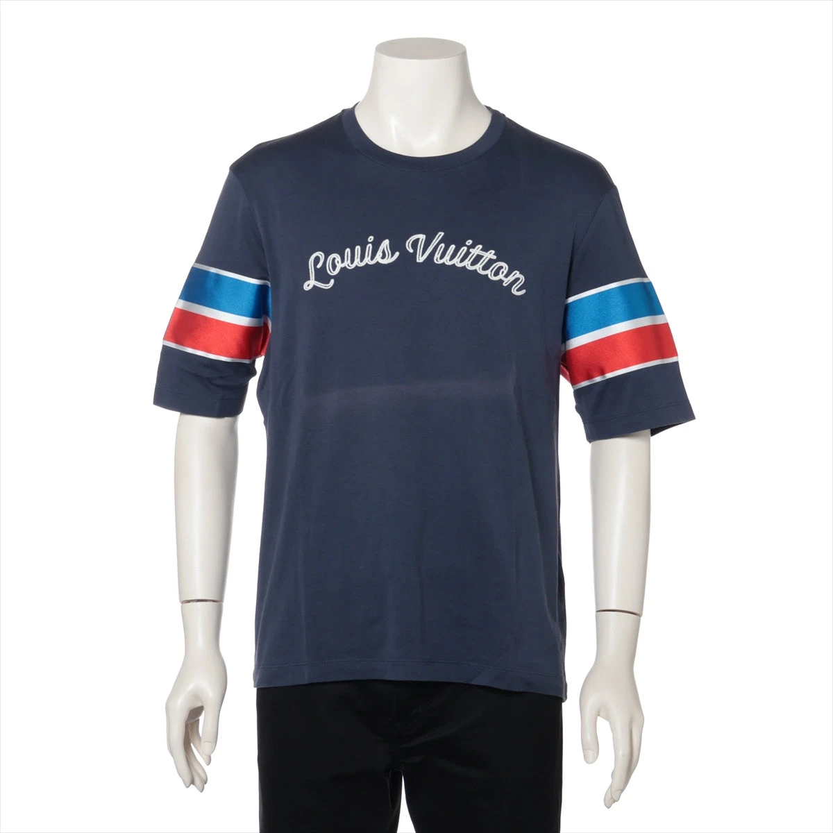 Louis Vuitton ロゴパターン Tシャツ ネイビー 希少】Louis Vuitton ロゴ Tシャツ ネイビー